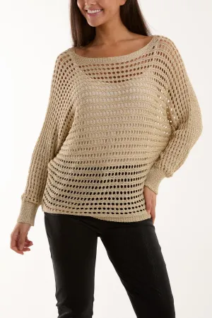 Satin Bow Back Crochet Knit Top