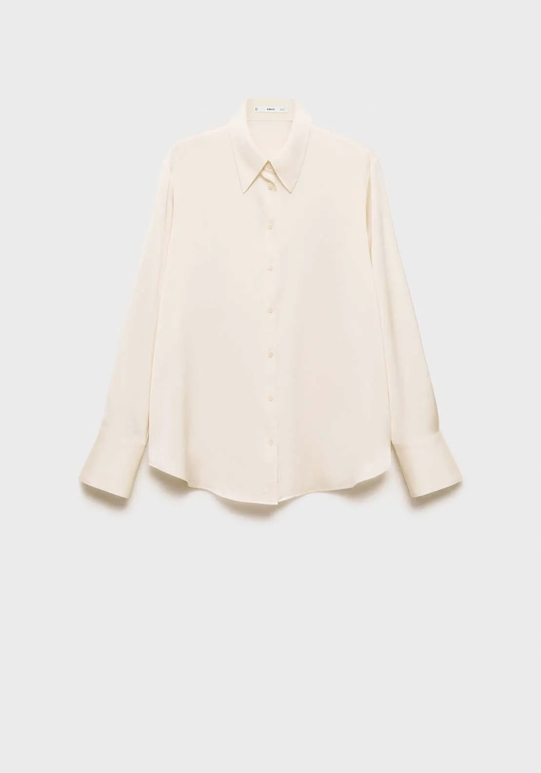 Satin finish flowy shirt - Beige