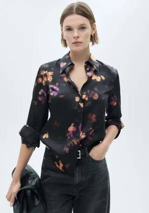 Satin print shirt - Medium Purple