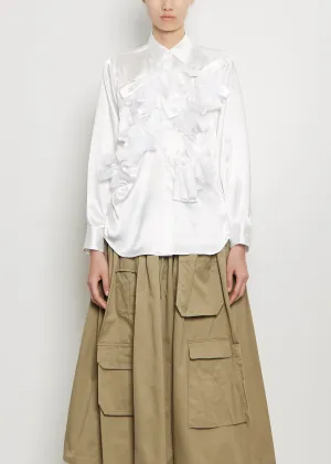 Satin x Nylon Tulle Blouse