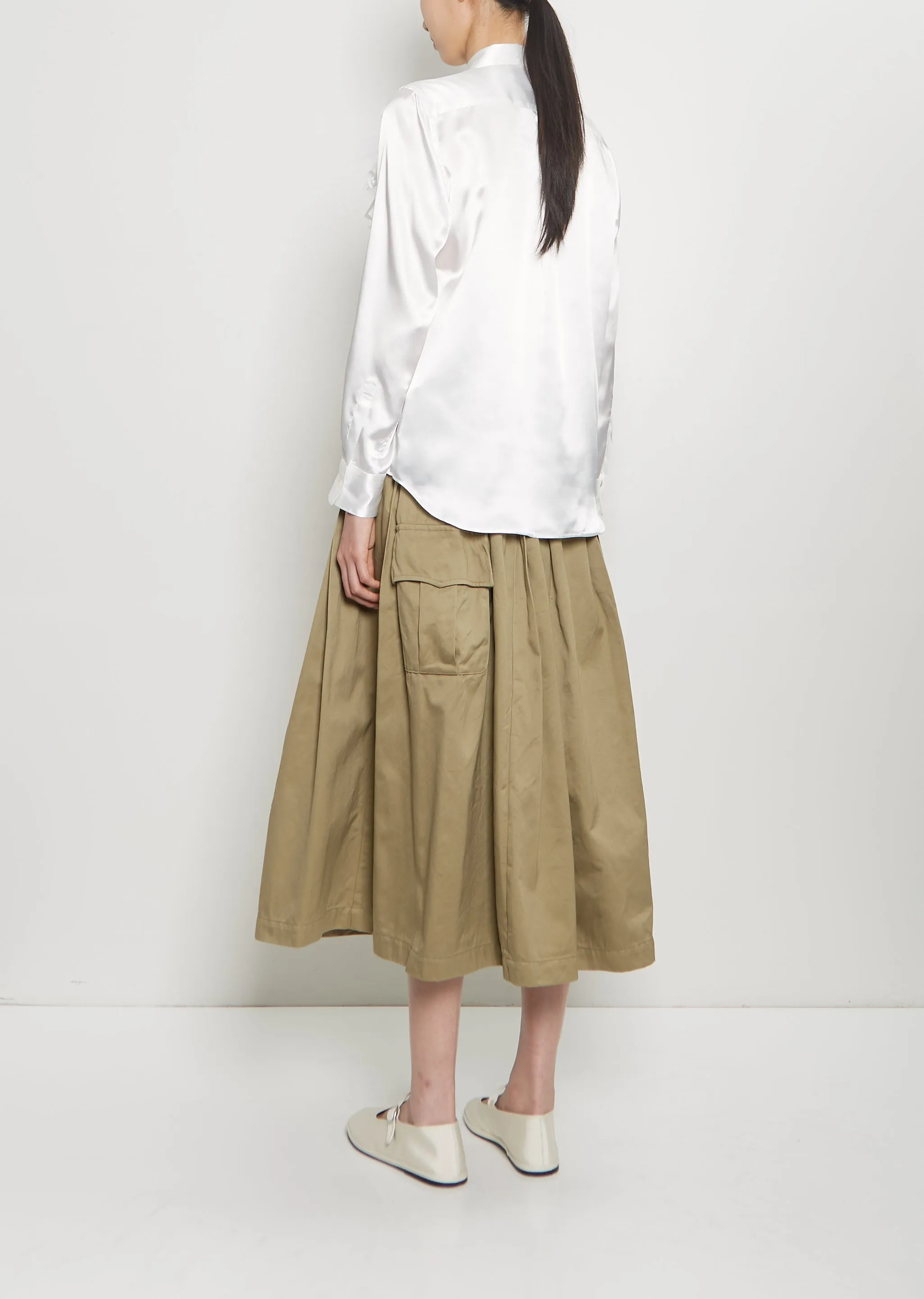 Satin x Nylon Tulle Blouse