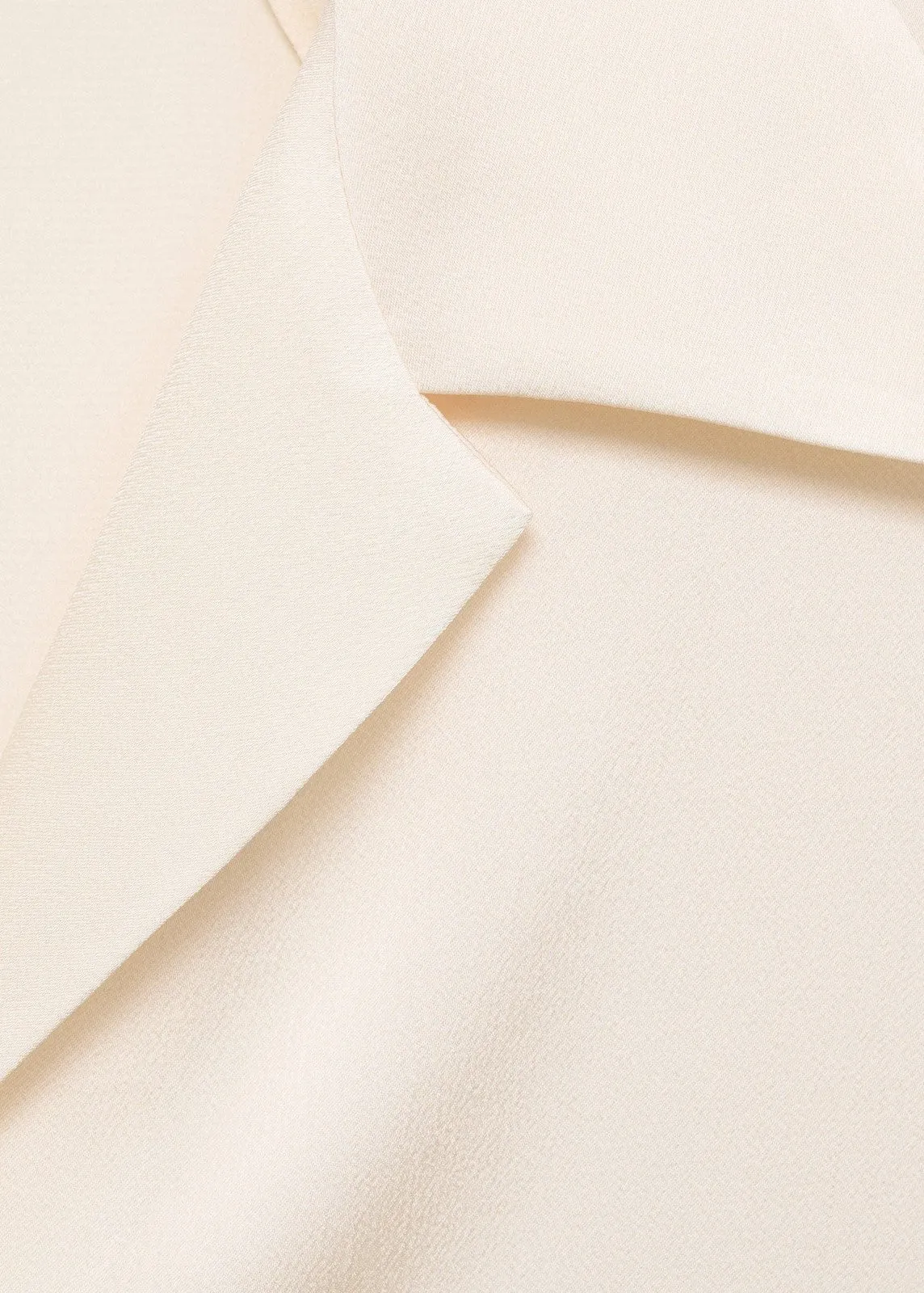 Short-sleeved satin shirt - Beige