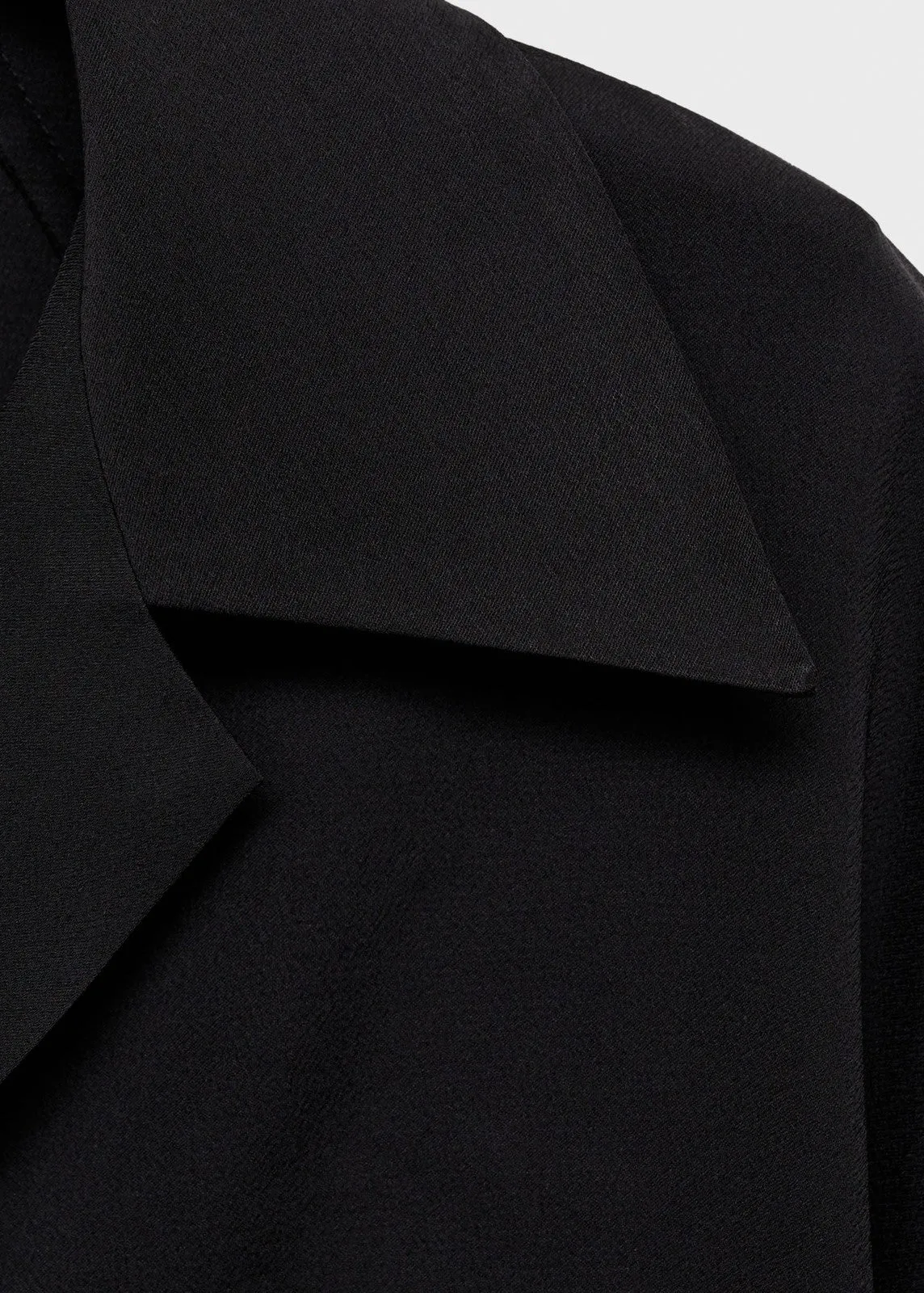 Short-sleeved satin shirt - Black