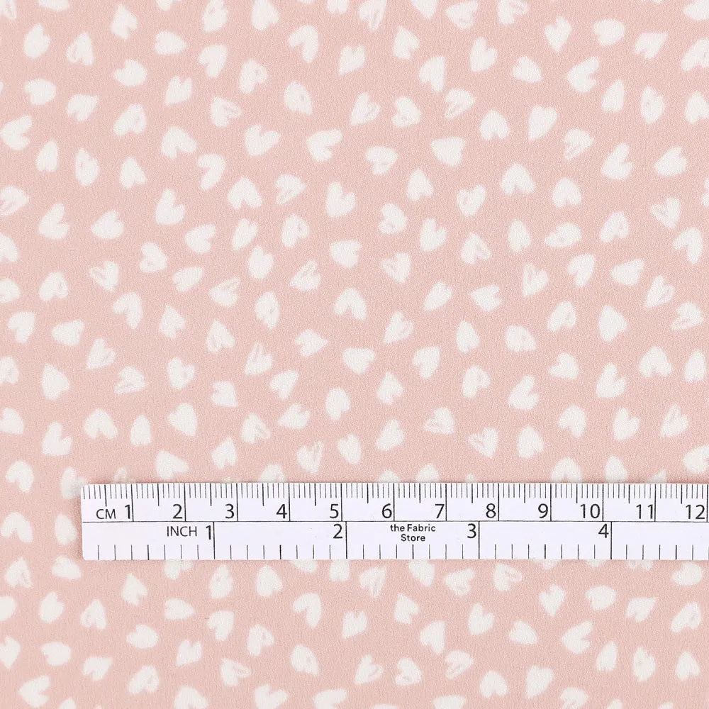 Small Heart Crepe Back Satin - Pink Salt