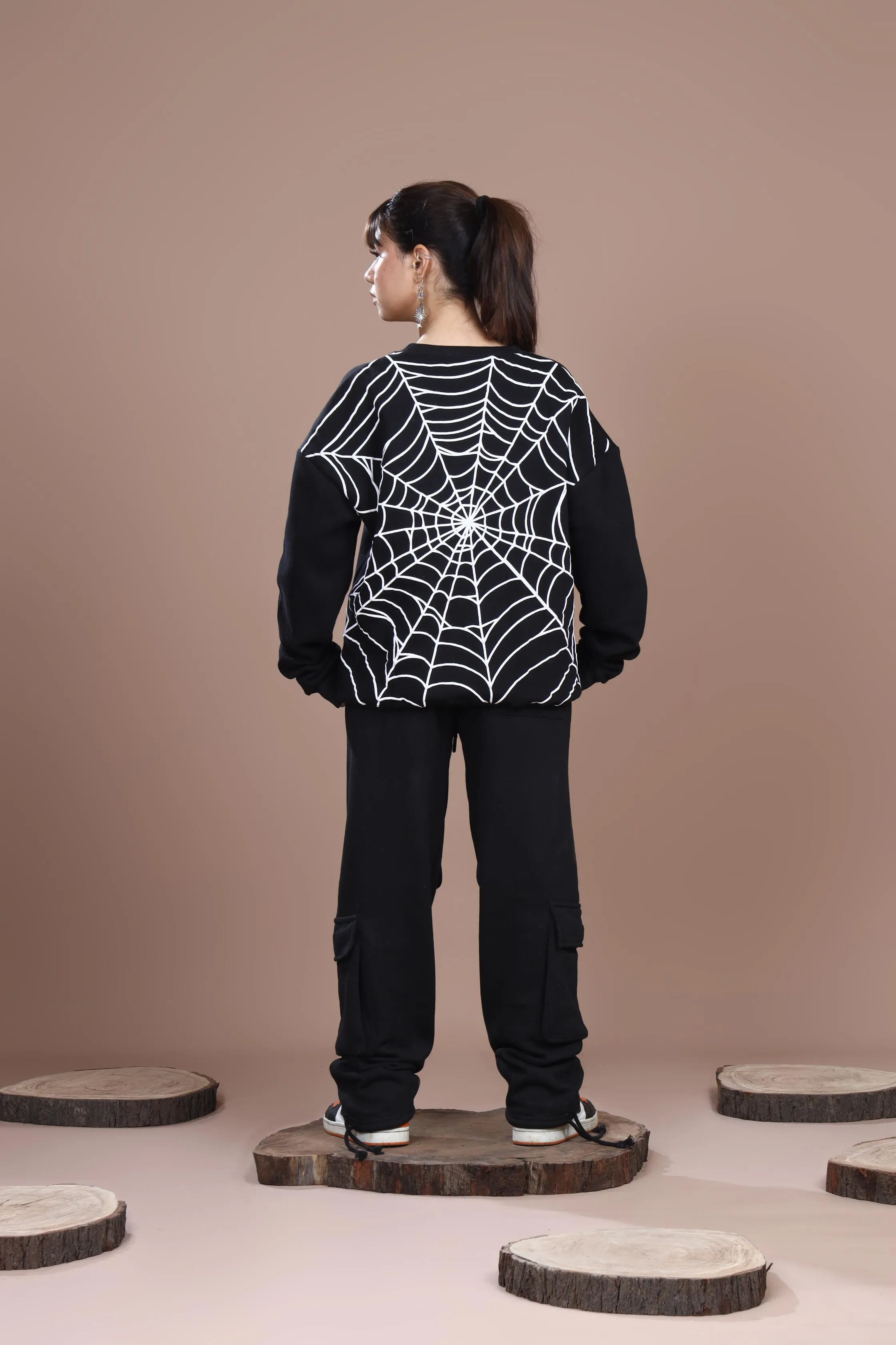 SPIDER WEB OVERSIZED SWEATSHIRT