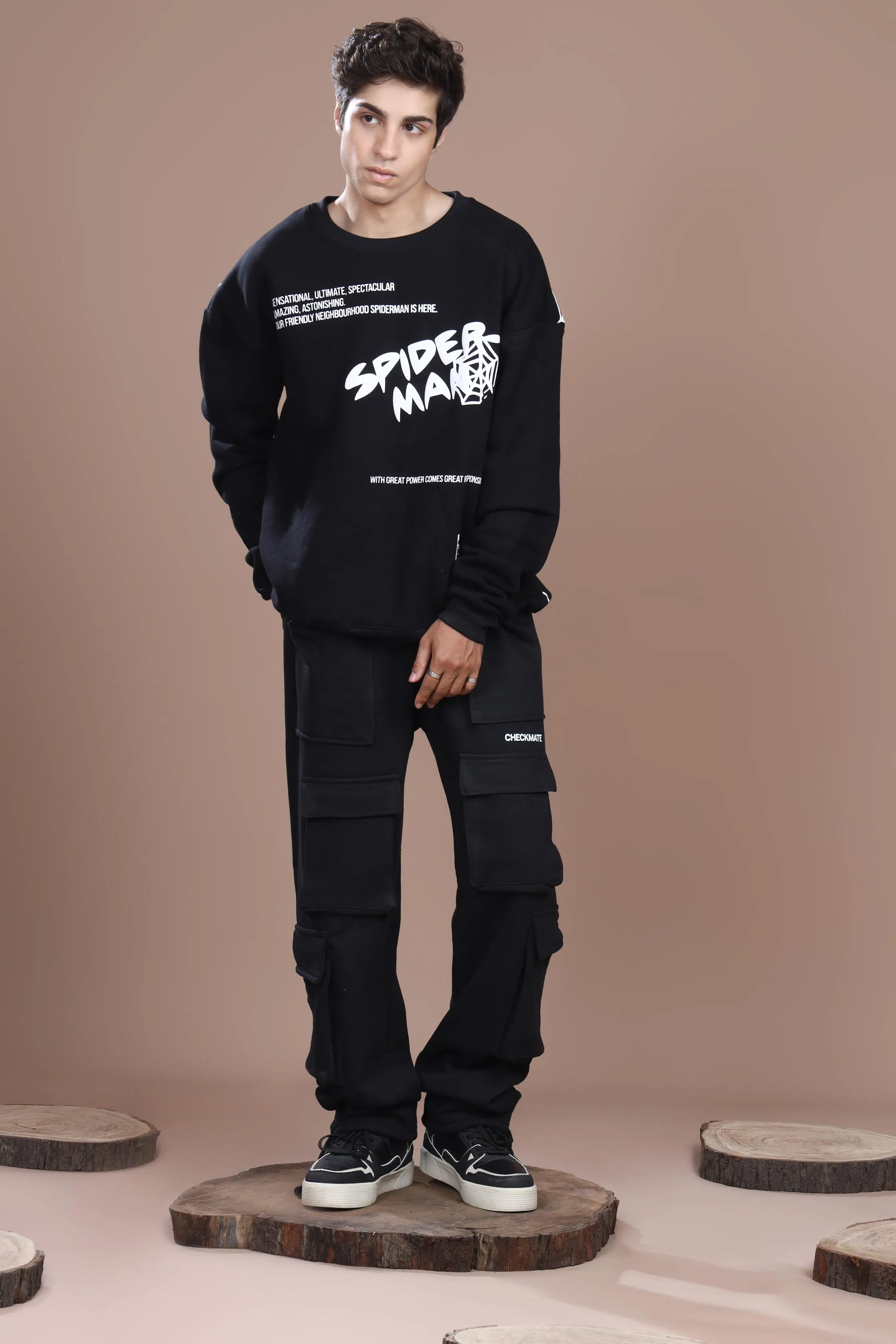 SPIDER WEB OVERSIZED SWEATSHIRT