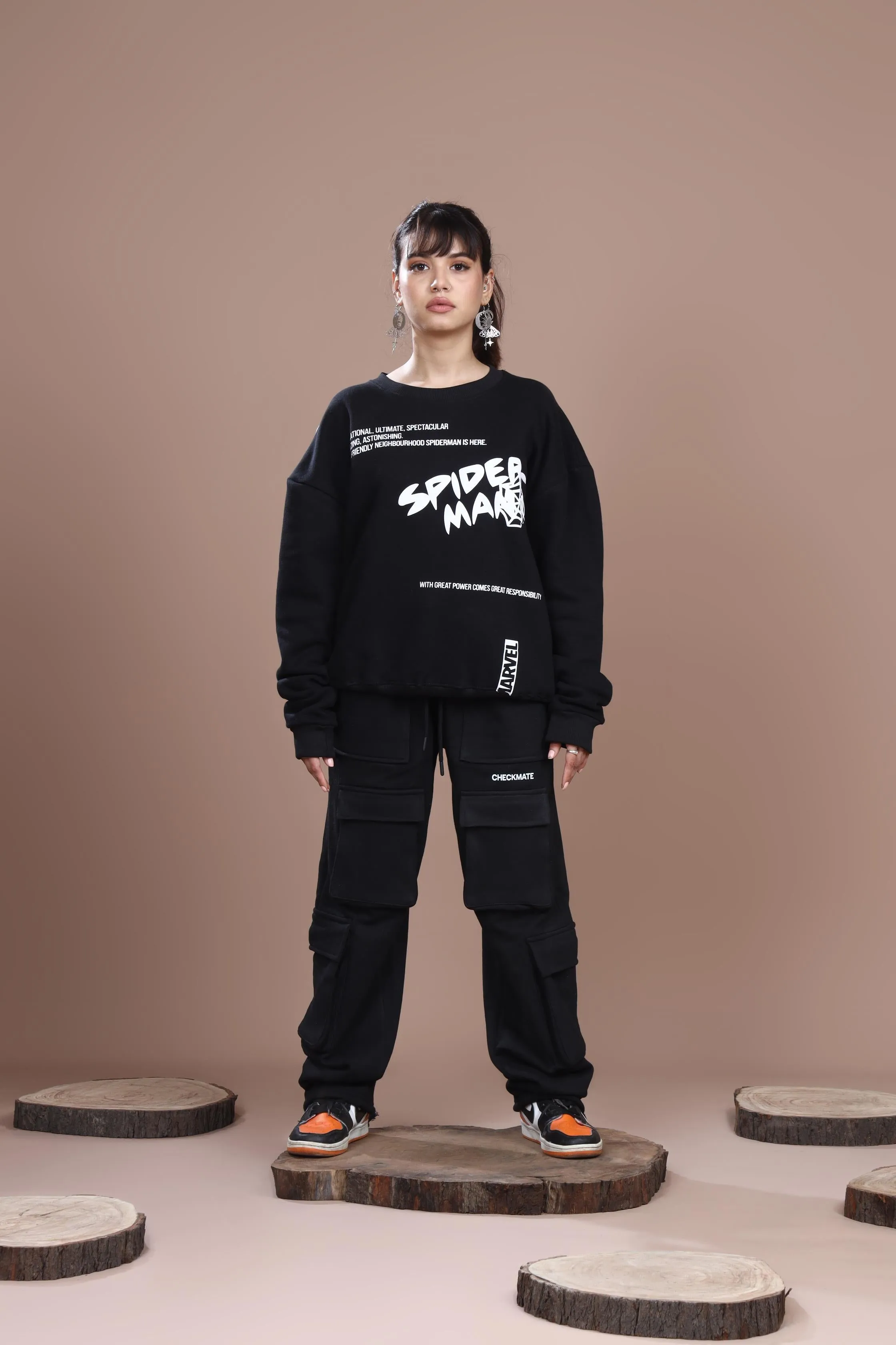 SPIDER WEB OVERSIZED SWEATSHIRT