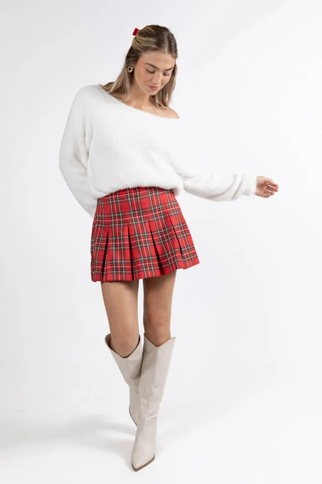 Spirit Of Christmas Red Pleated Plaid Skort  FINAL SALE
