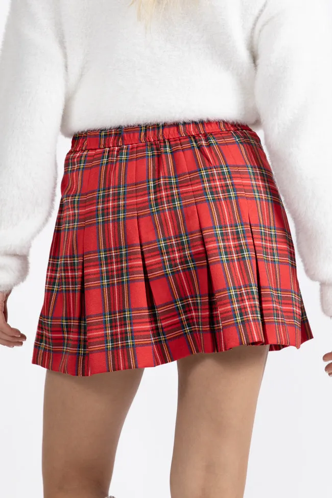 Spirit Of Christmas Red Pleated Plaid Skort  FINAL SALE