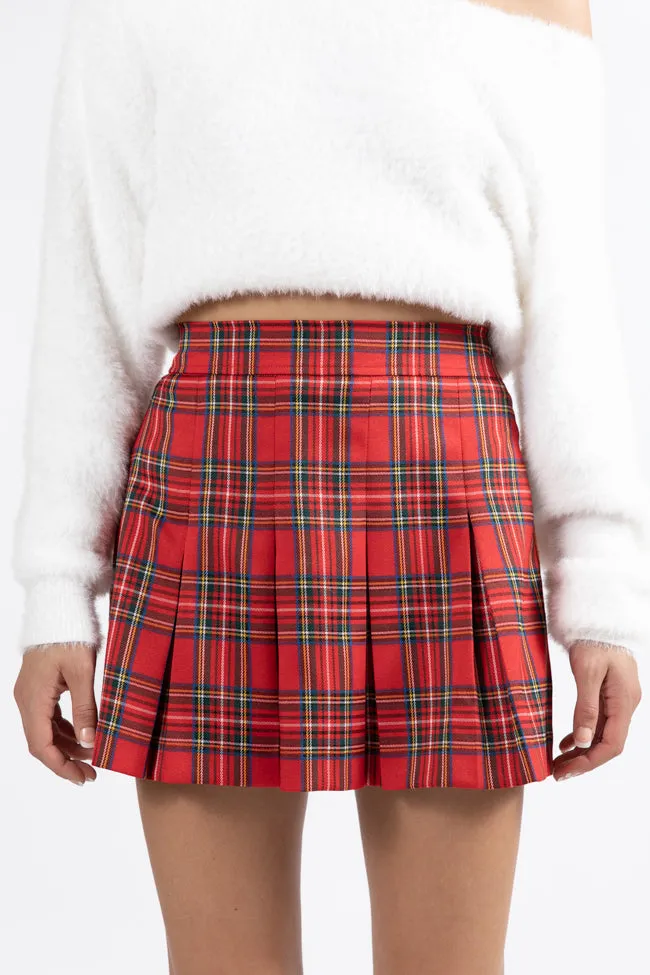 Spirit Of Christmas Red Pleated Plaid Skort  FINAL SALE