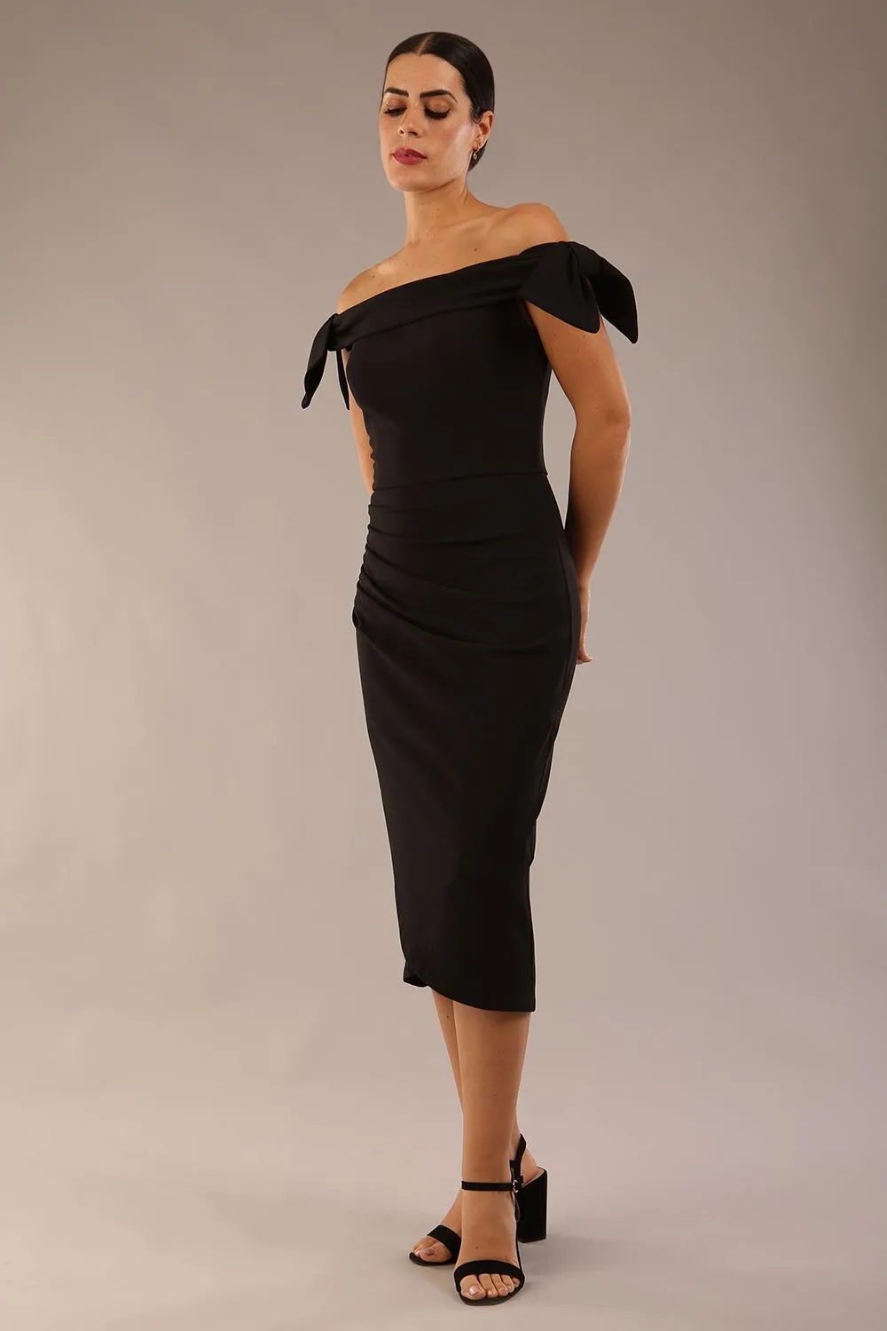 Strand Off-Shoulder Bow Tie Dress