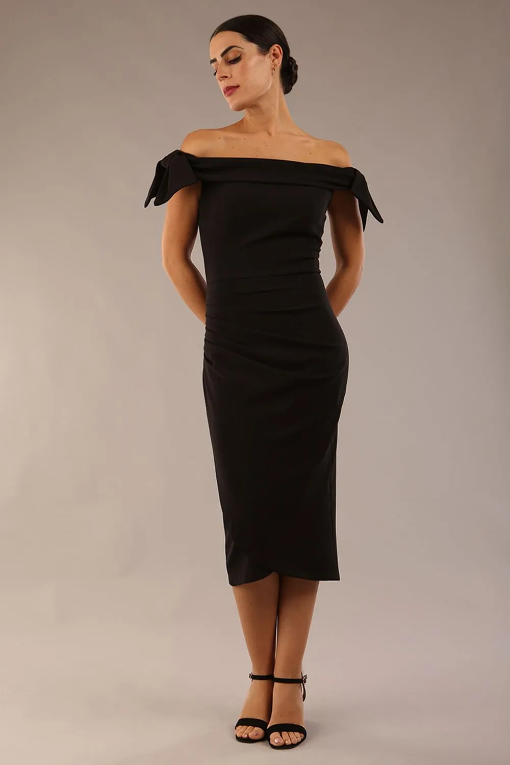 Strand Off-Shoulder Bow Tie Dress
