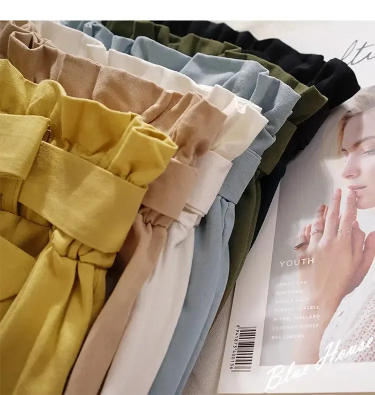 Summer Autumn Skirts Womens Midi Knee Length Korean Elegant Button High Waist Skirt Female Pleated School Skirt