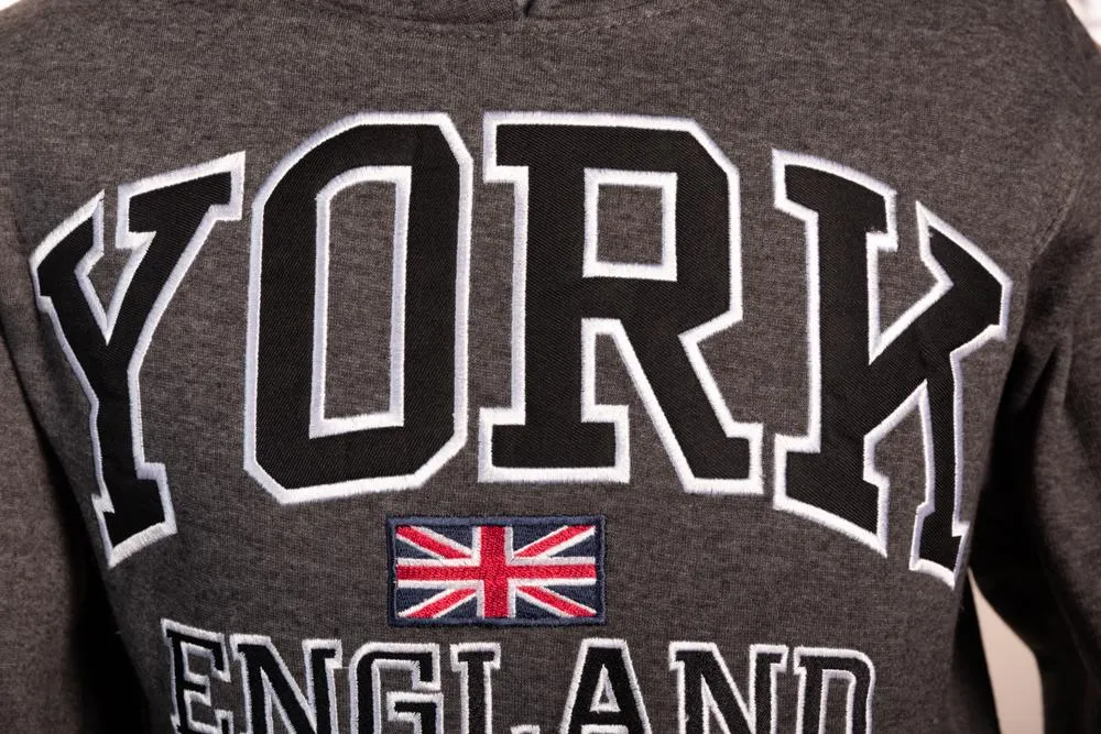 Sweatshirt York England Charcoal-Black Pullover Adult