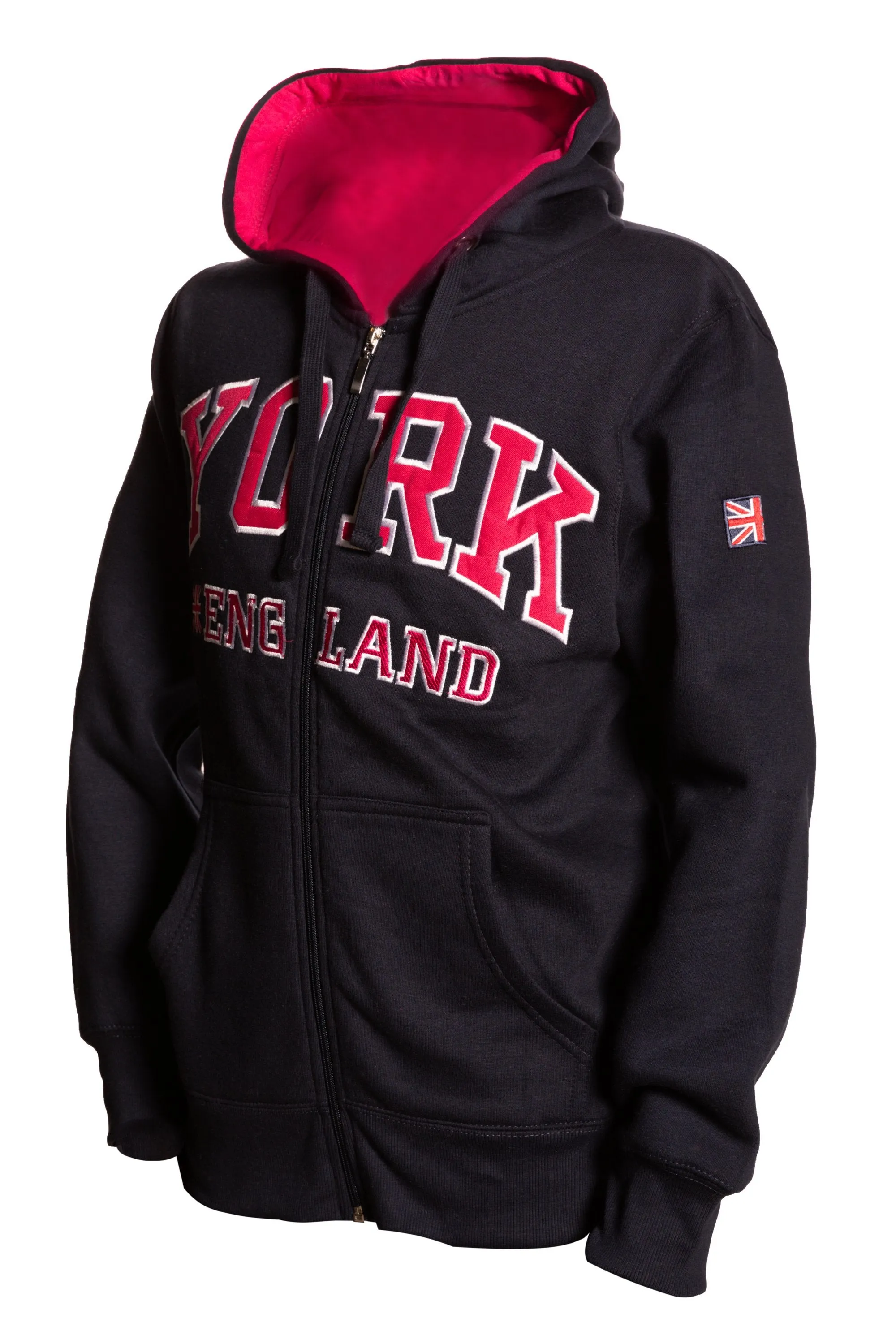 Sweatshirt York England Navy-Pink Zipper Youth