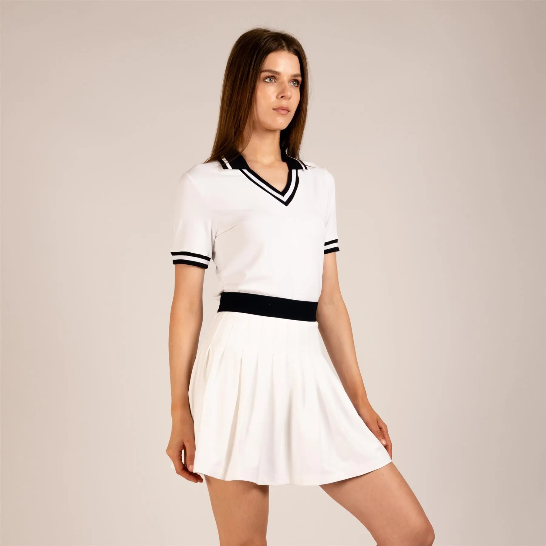 The 5 Star Loosely Pleated Skort White