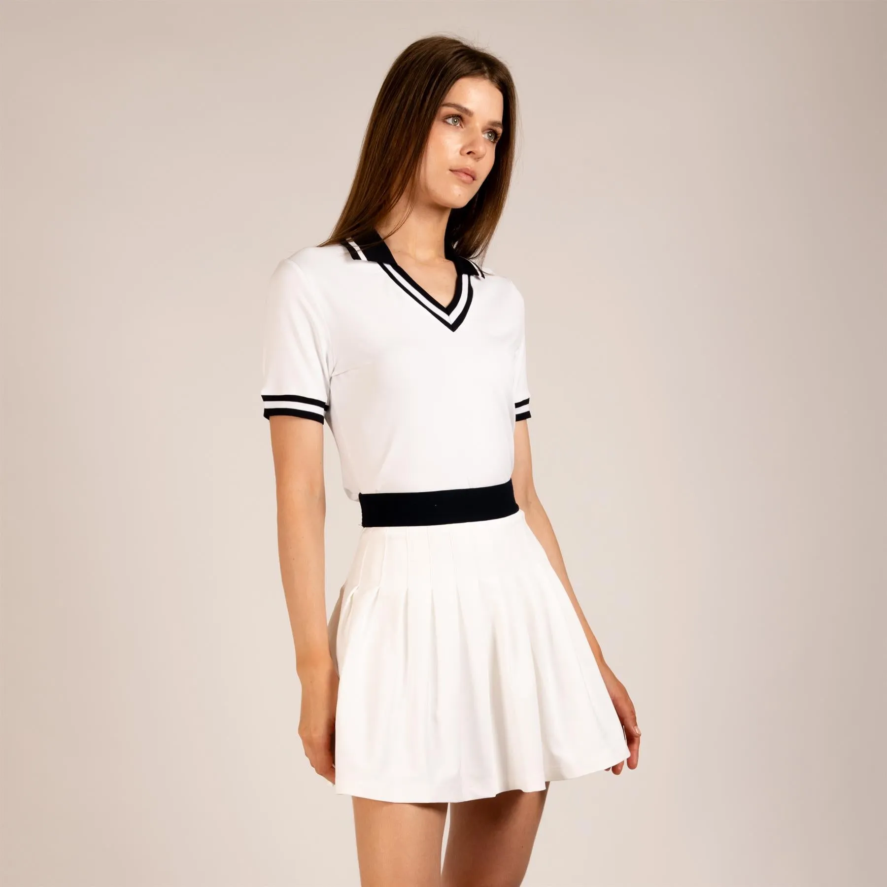 The 5 Star Loosely Pleated Skort White