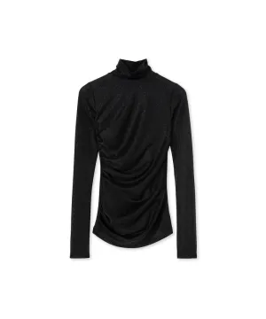 Top in fluid glittery jersey Black