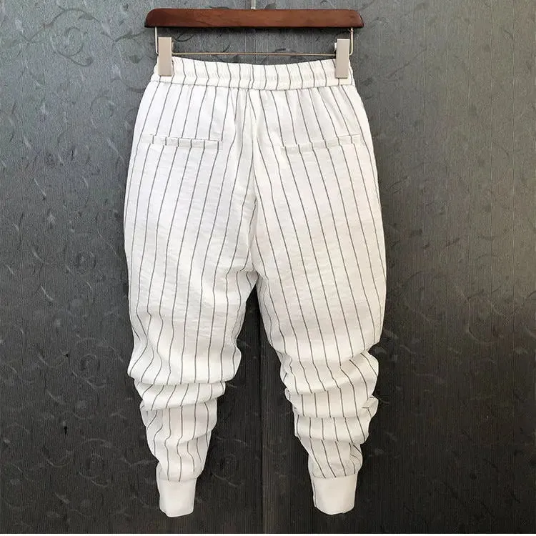 TrendStripes Herren Sommer High-Waist Streifen Leggings