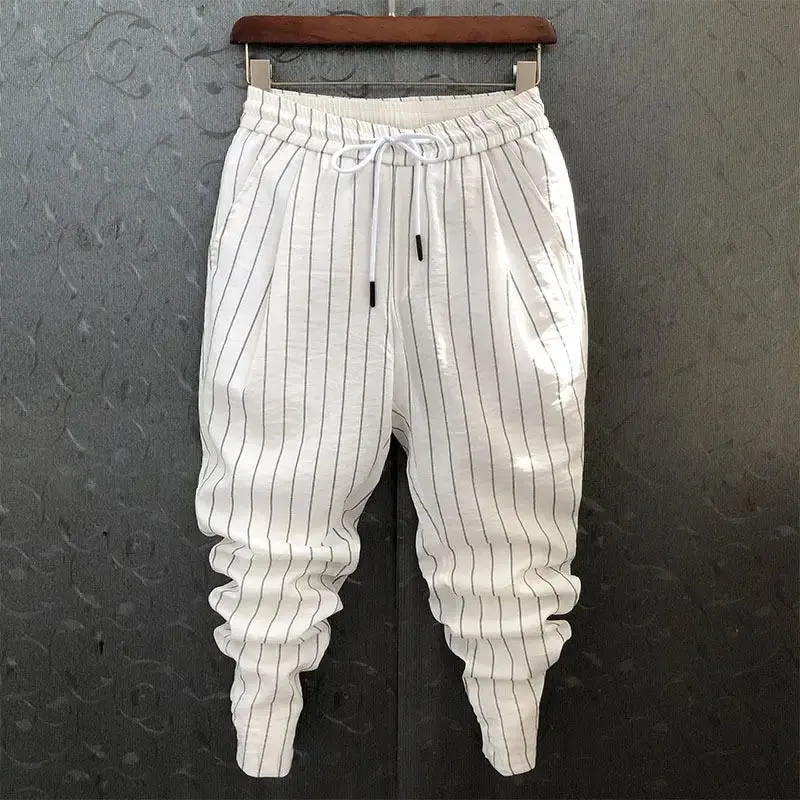 TrendStripes Herren Sommer High-Waist Streifen Leggings