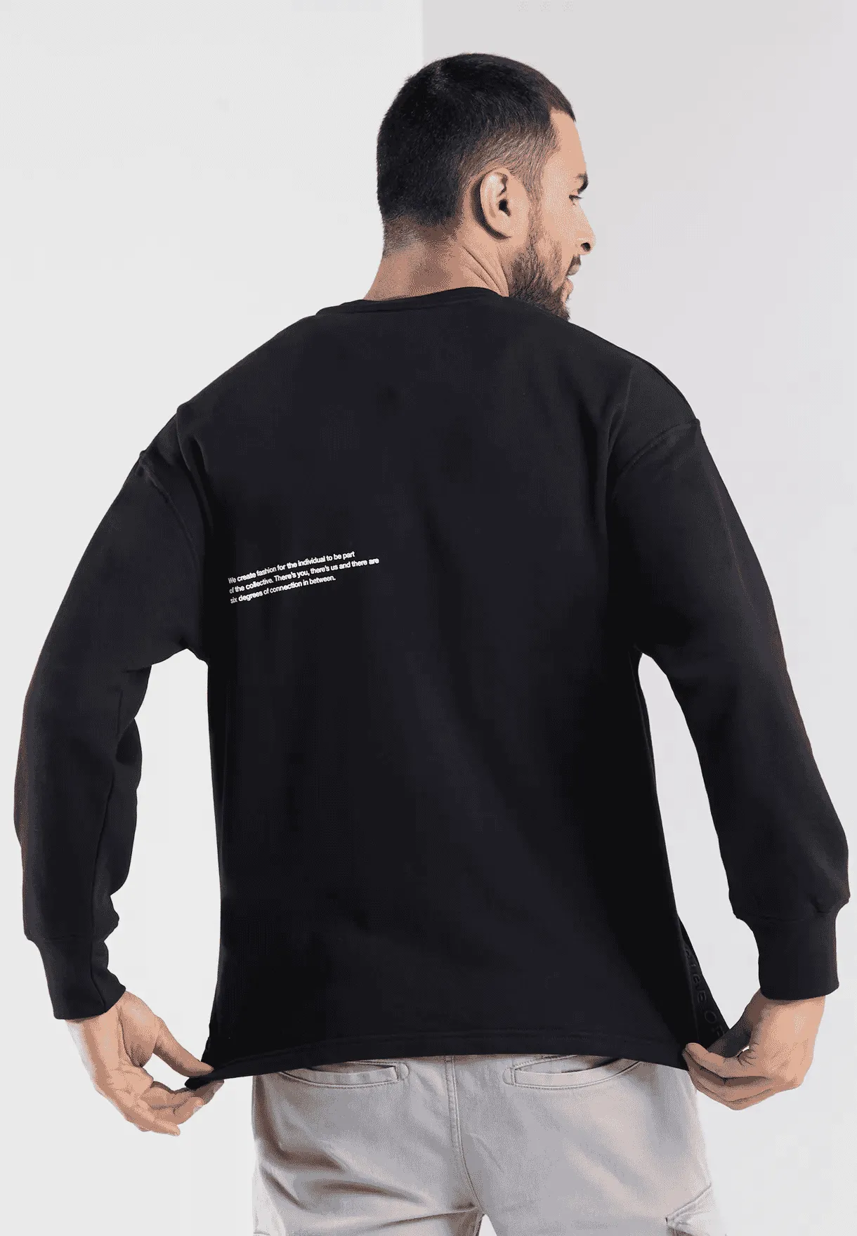 TRIBE OF 6 ACHILLES ORGANIC COTTON  OVERSIZED UNISEX SWEATSHIRT WITH EMBROIDERY