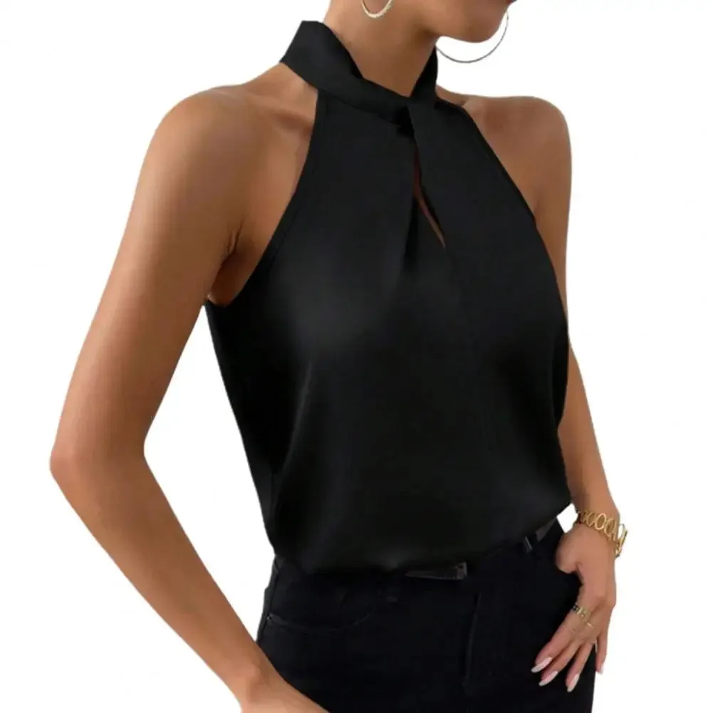Women Top Elegant Satin Tank Top Women Summer Blouse