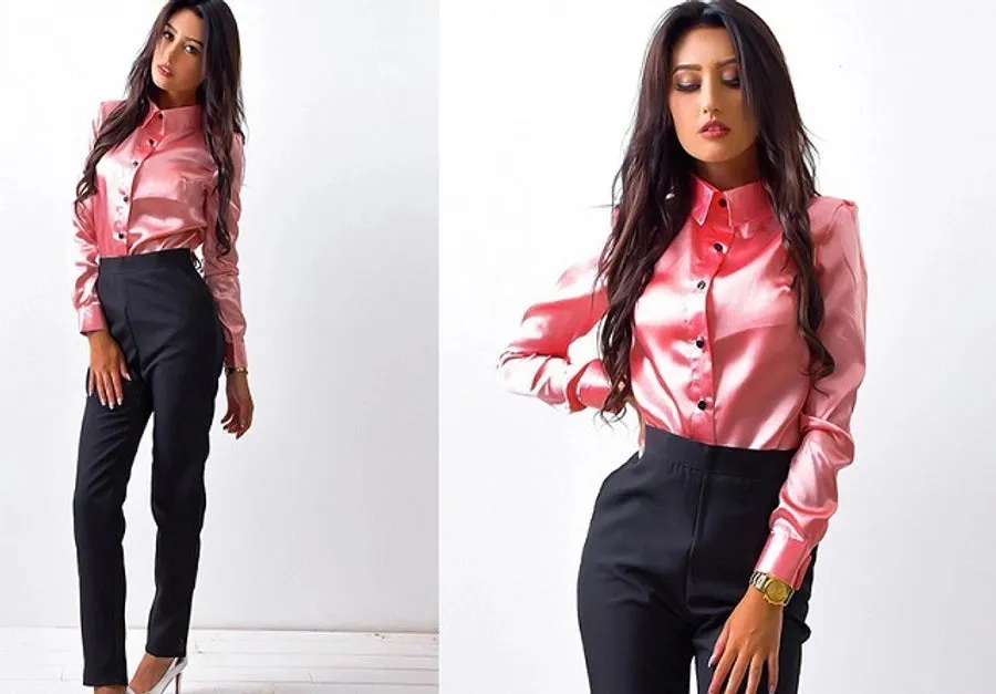 Women's Blouse Long Sleeve Blouses Wine Red Vacation Simple Style Solid Color