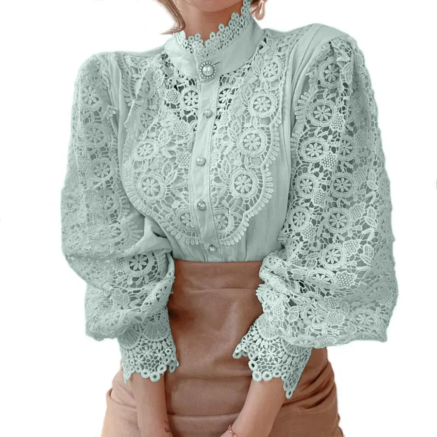 women's chiffon shirt long sleeve blouses patchwork british style solid color