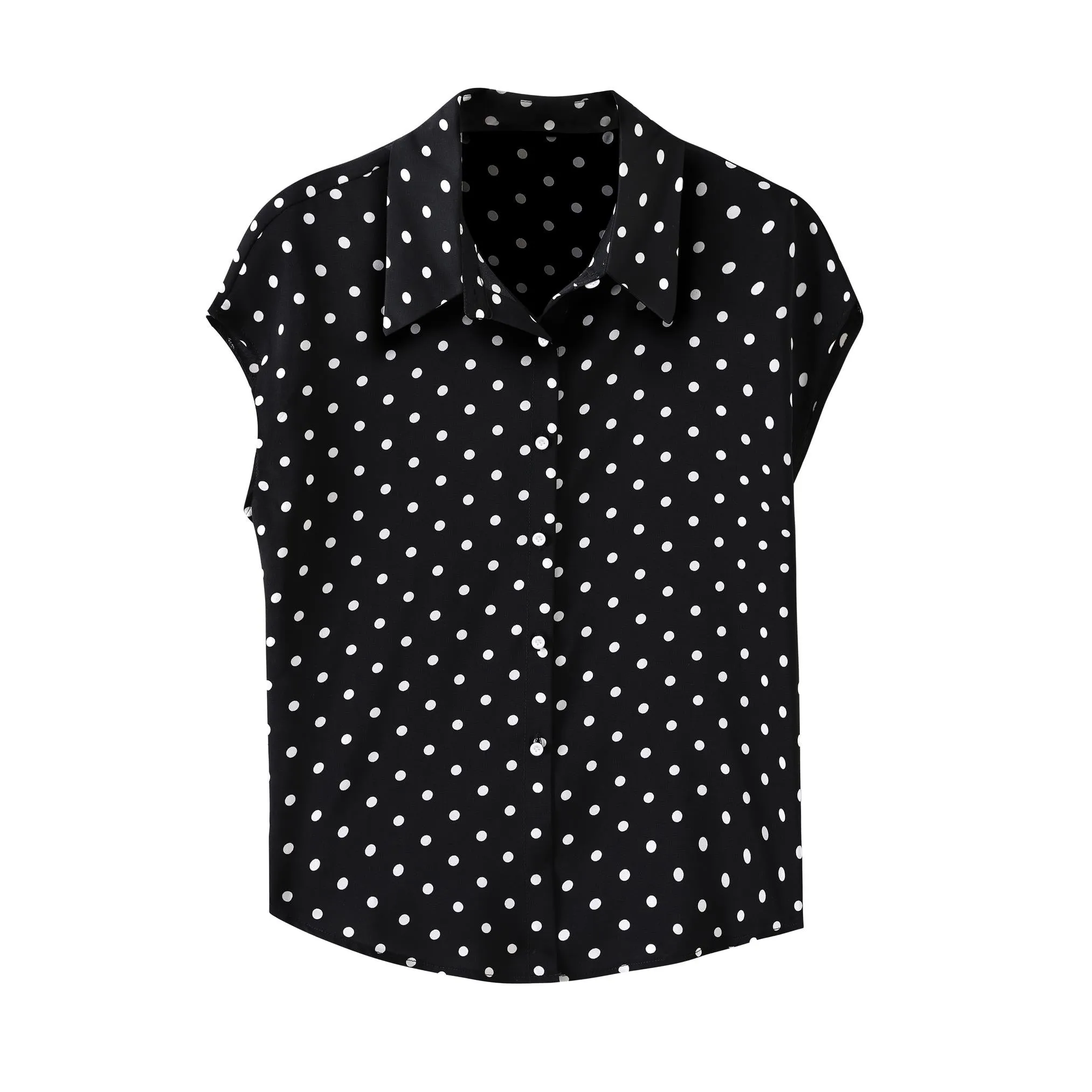 Women's Classic Vintage Blouse in Wrinkle-Resistant Dobby Satin