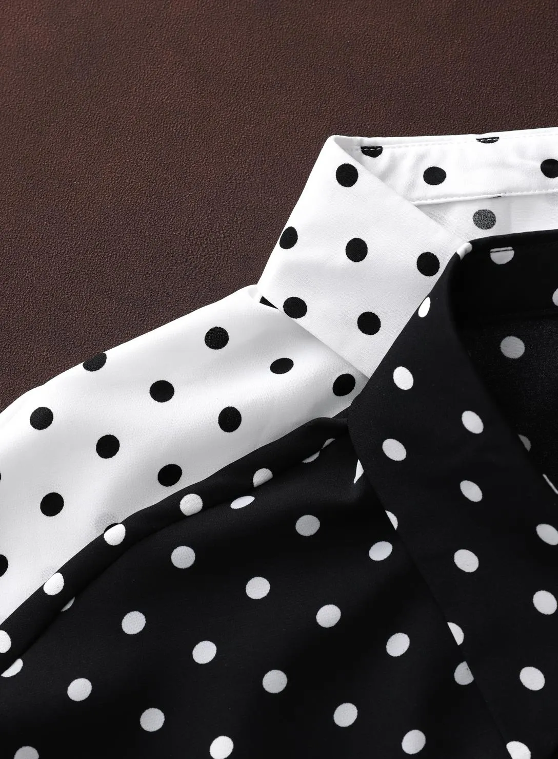 Women's Classic Vintage Blouse in Wrinkle-Resistant Dobby Satin