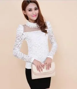 Women's Elegant Lace Shirt OL Lace Top Blouse Blouses