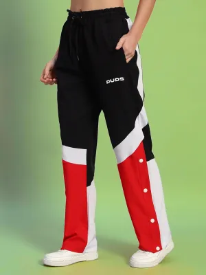 Women's Marco Relaxed Fit Cargo Pants (Black-Red)