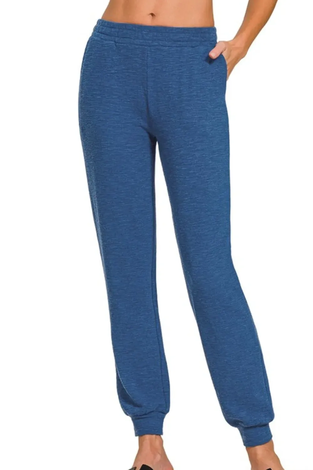 Zenana Cotton Slub Jogger Pants